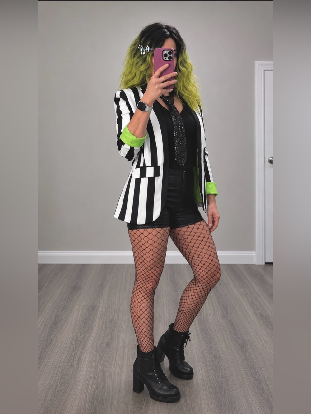 Beetlejuice Costume Bundle 6-Piece Halloween Cosplay Outfit Complete Set - Picture 13 of 13